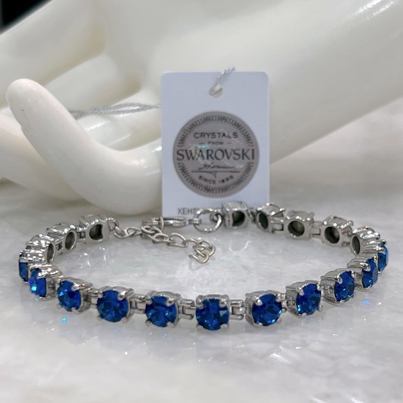 SWAROVSKI Crystal Capri Blue Tennis Bracelet